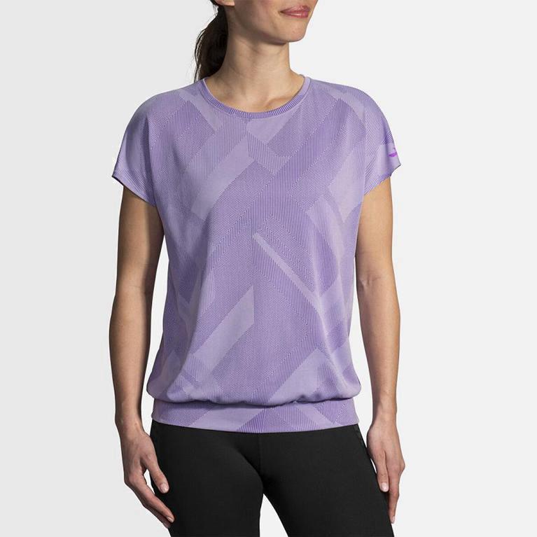 Brooks Array Camiseta De Corrida Manga Curta Mulher Roxo (70459AUOQ)